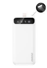 DUDAO Dudao 30000 mAh Power Bank 3x USB med LED-display - Vit