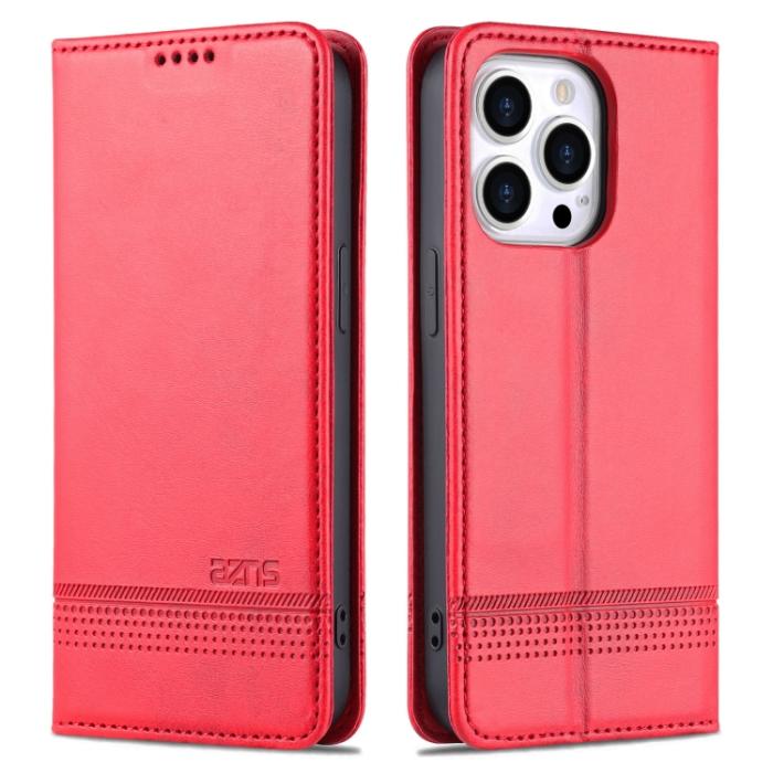 Bild 2, AZNS AZNS iPhone 14 Pro Fodral Flip Läder Röd
