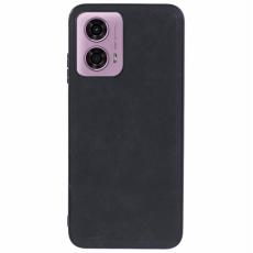  Motorola Moto G04 4G/G24 4G Retro L&auml;der Skal Svart