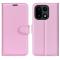  OnePlus 15 Fodral Litchi Läder Ljus Rosa