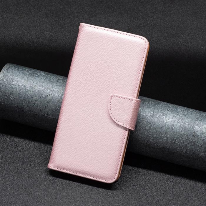 Bild 6,  iPhone 15 Pro Max Fodral Litchi Shark Läder Roséguld