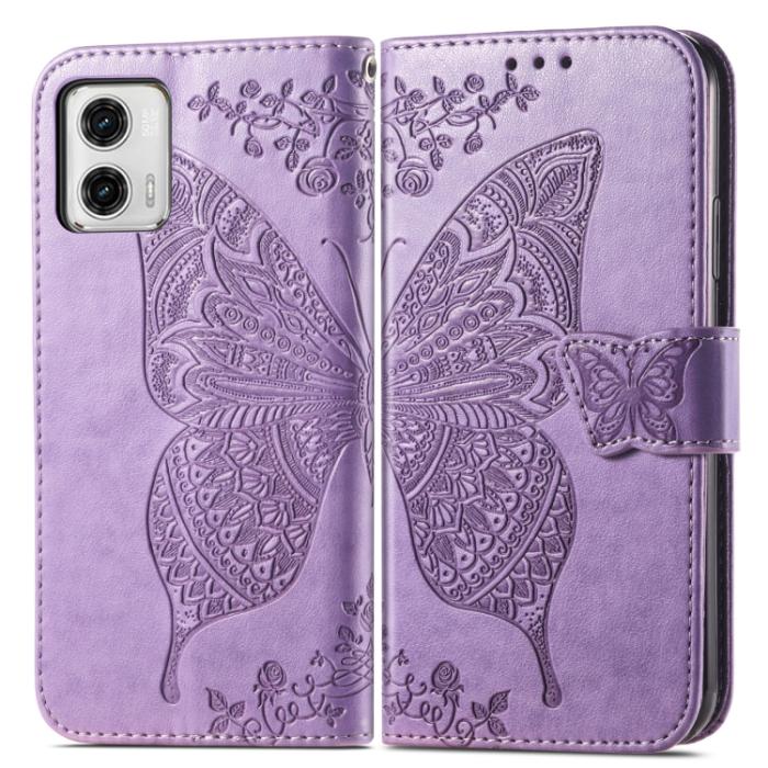 Bild 2,  Motorola Moto G73 5G Fodral Butterfly Lila