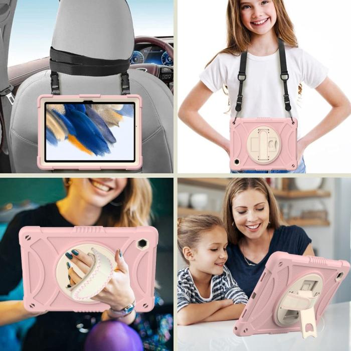 Bild 4,  Galaxy Tab A8 Skal Hybrid Shockproof Kickstand Rosa