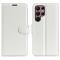  Samsung Galaxy S23 Ultra Fodral Litchi Läder Vit