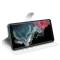  Samsung Galaxy S23 Ultra Fodral Litchi Läder Vit