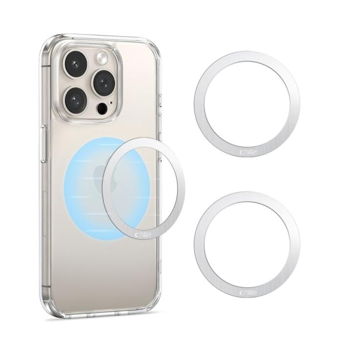 Bild 3, Tech-Protect Tech-Protect 2-PACK Magnetisk MagSafe Ring Silver
