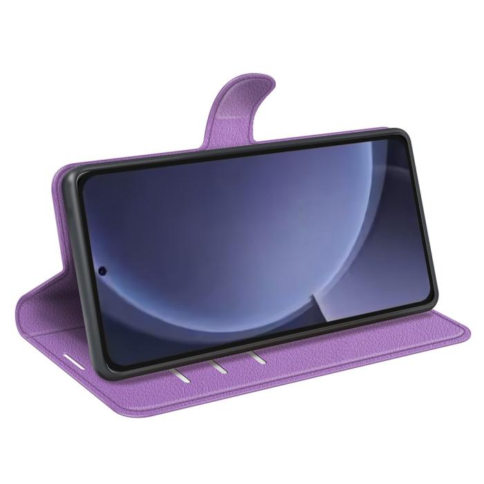 Bild 3,  Samsung Galaxy S25 Plus Fodral Litchi Läder Lila