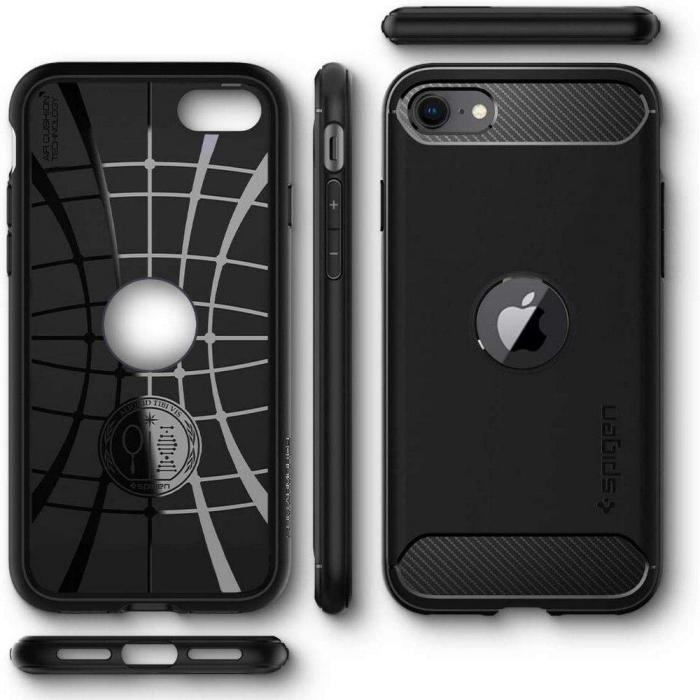 Bild 2, Spigen iPhone 7/8/SE (2020/2022) - Spigen Rugged Armor Skal - Svart