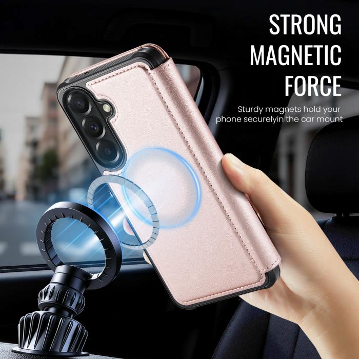 Bild 2, CASEME CASEME Samsung Galaxy A18/A17/A16/A26 Skal RFID Plånbok Roséguld