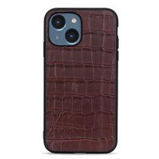  iPhone 15 Skal Krokodil Textur L&auml;der Brun