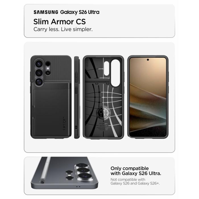 Bild 6, Spigen Spigen Samsung Galaxy S26 Ultra Skal Slim Armor CS Svart