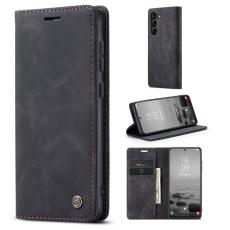 CASEME CASEME Samsung Galaxy S23 Fodral Flip L&auml;der Svart