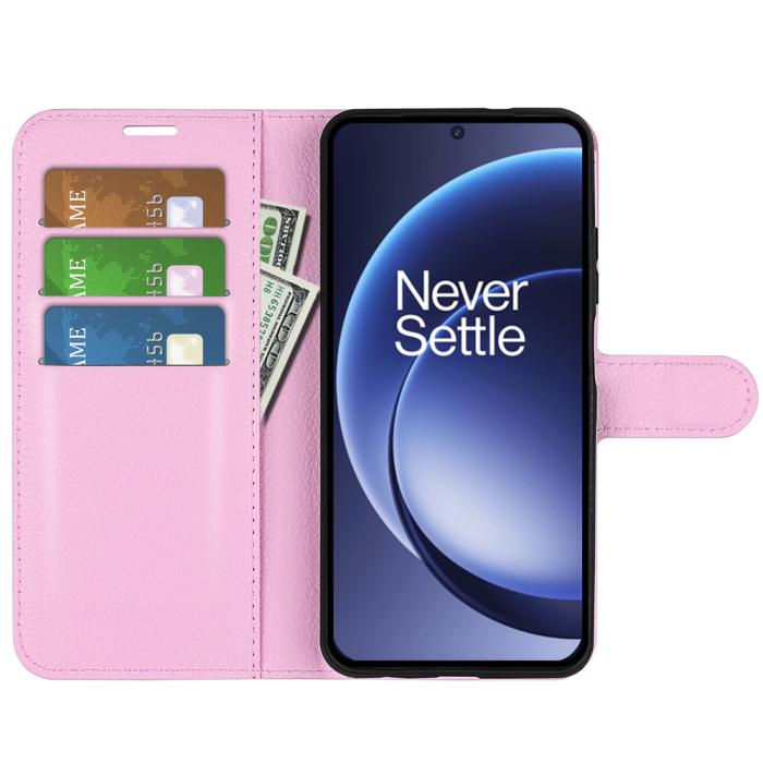 Bild 5,  OnePlus 15 Fodral Litchi Läder Ljus Rosa