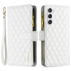  Samsung Galaxy S24 Fodral Diamond Multifunktionell Vit