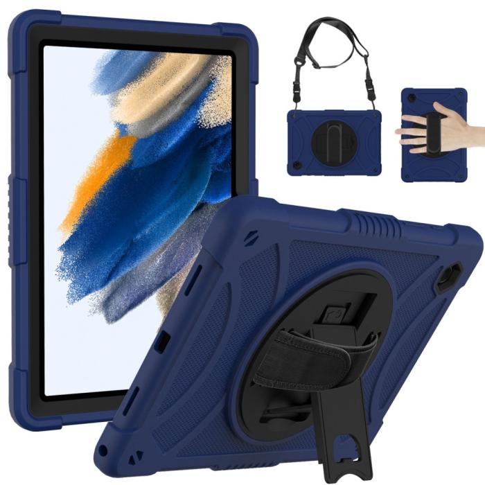 Bild 6,  Galaxy Tab A8 Skal Hybrid Shockproof Kickstand Mörk Blå