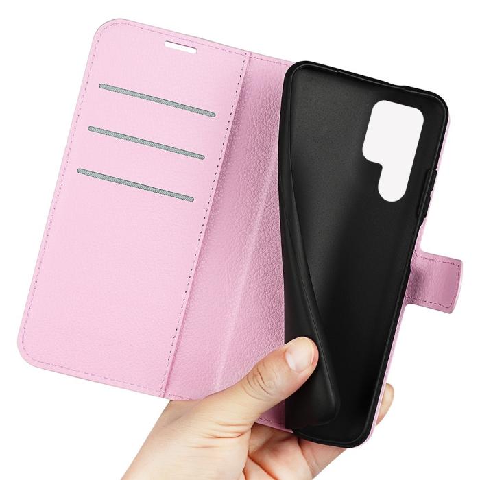 Bild 4,  Samsung Galaxy S23 Ultra Fodral Litchi Läder Ljus Rosa
