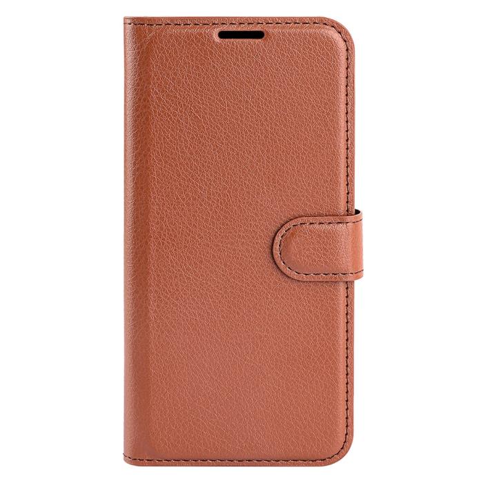 Bild 5,  Samsung Galaxy S25 Plus Fodral Litchi Läder Brun