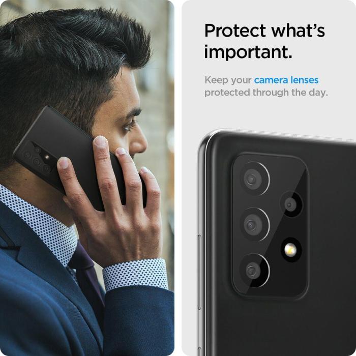 Bild 4, Spigen Samsung Galaxy A72 - Spigen 2-PACK Optik GLAS.tR Linsskydd