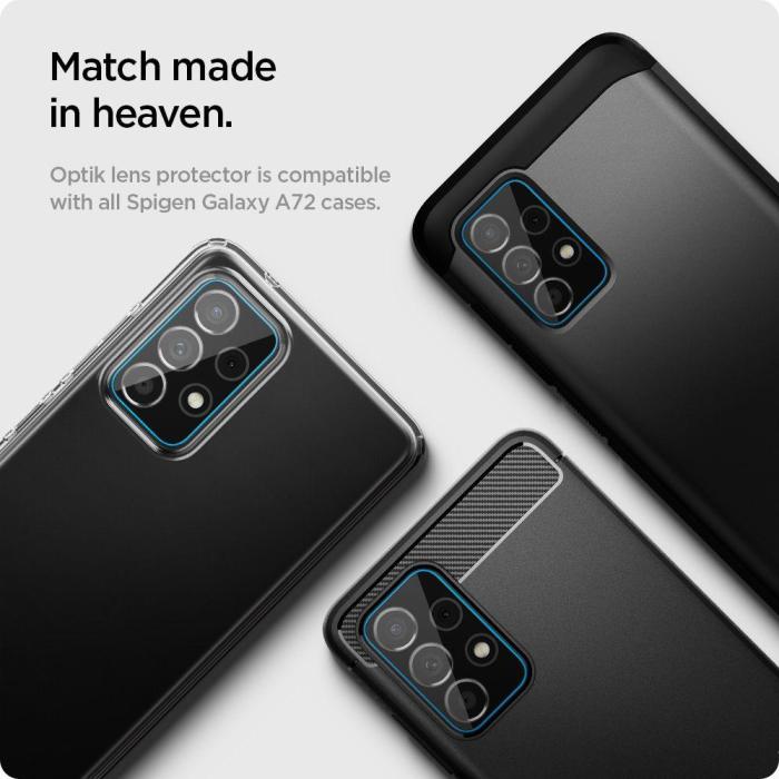 Bild 5, Spigen Samsung Galaxy A72 - Spigen 2-PACK Optik GLAS.tR Linsskydd