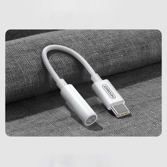 Bild 2, JOYROOM Joyroom USB-C till 3.5 mm AUX Adapter, DAC - Vit