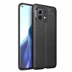  Xiaomi Mi 11 - Litchi Textur Skal - Svart