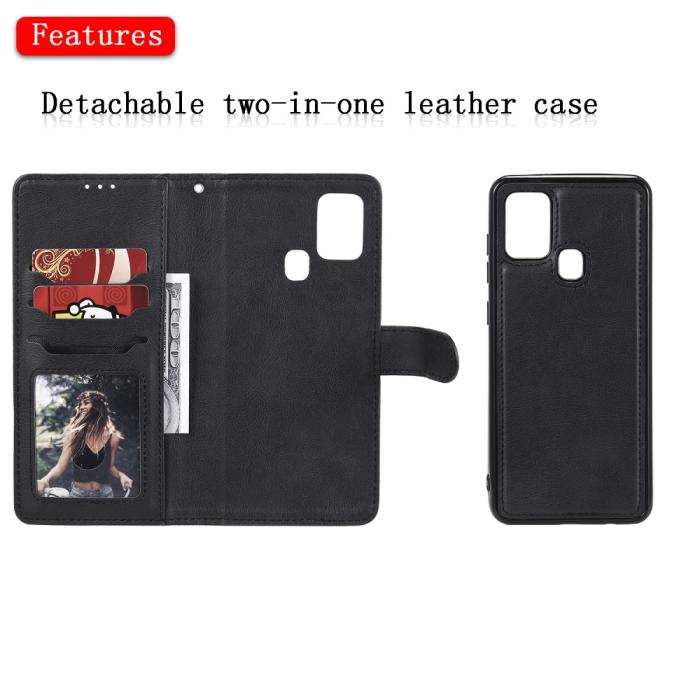 Bild 4,  Samsung Galaxy A21s - 2in1 Magnet Skal / Plånboksfodral - Svart