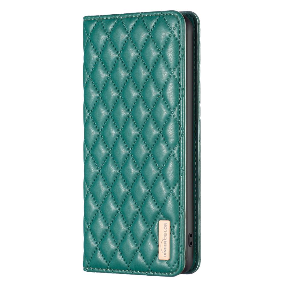 BINFEN BINFEN iPhone 17 Pro Fodral Flip Diamond Läder Grön