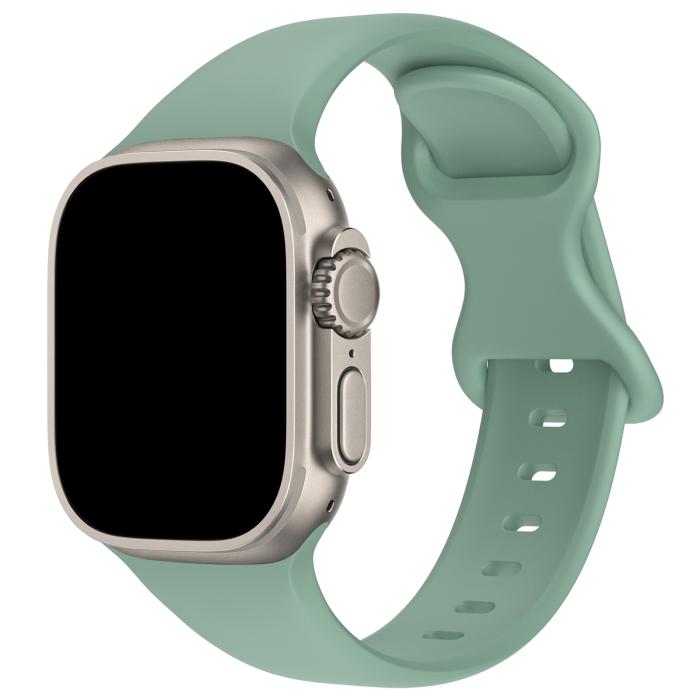 Bild 2, ColorPop Silikon Armband Butterfly Apple Watch 42/44/45/46/49 mm (M/L) Tallgrön