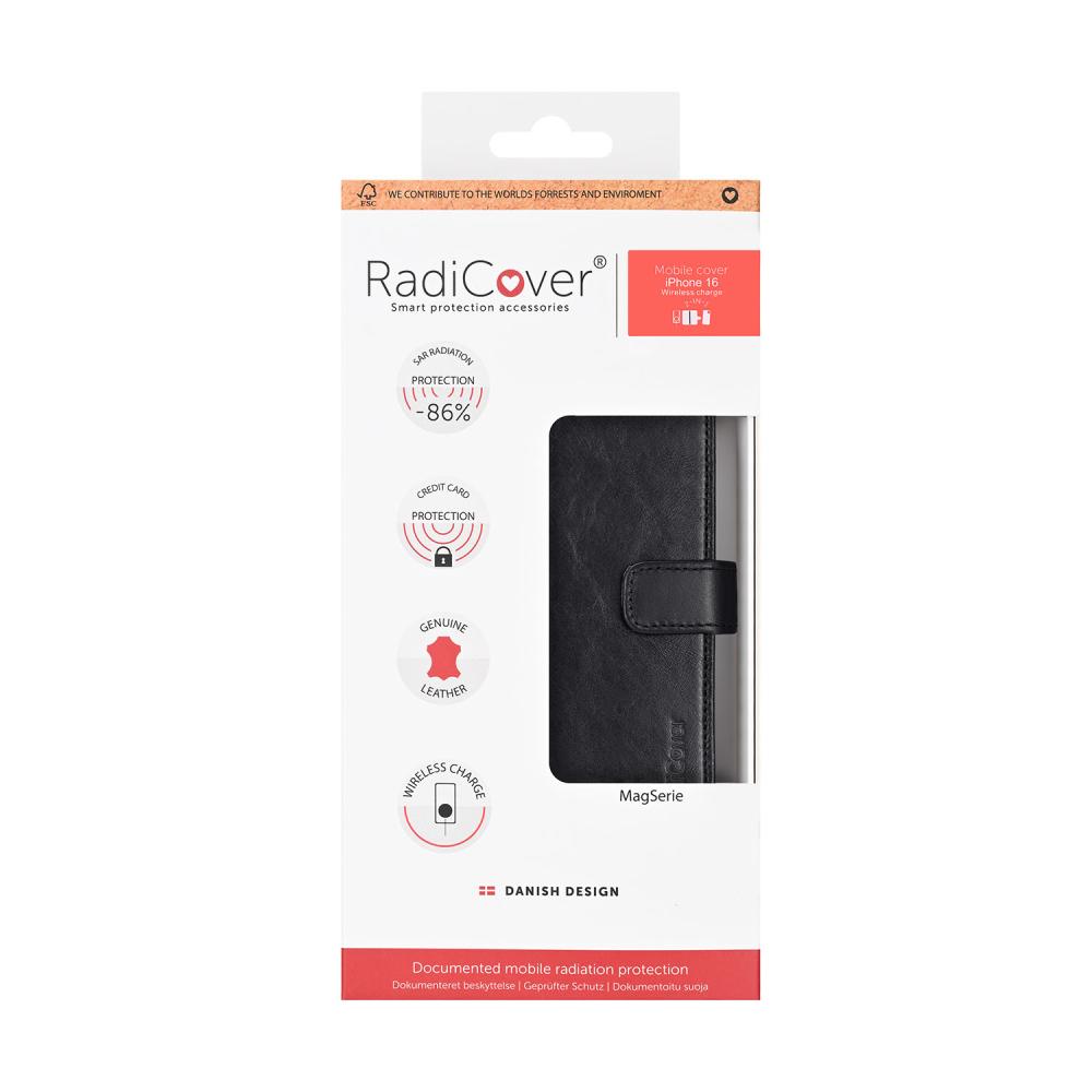 Radicover Radicover iPhone 16 Fodral 2in1 MagSafe Äkta Läder Svart