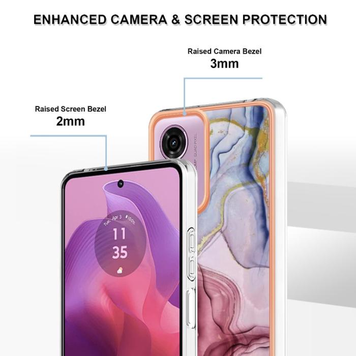 Bild 4,  Motorola Moto G04 4G/G24 4G Marmor Skal Roséguld