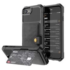  iPhone 6/6S/7/8/SE (2020/2022) - Skal Med Magnetiskt Pl&aring;nbok - Svart