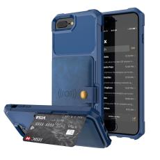  iPhone 6/6S/7/8 Plus - Skal Med Magnetiskt Pl&aring;nbok - Bl&aring;