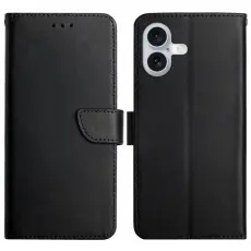  iPhone 17 Fodral &Auml;kta L&auml;der Svart