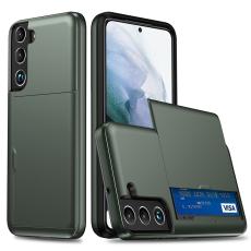  Samsung Galaxy S22 Plus Skal Hybrid Med Kortfack M&ouml;rk Gr&ouml;n
