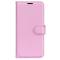 Samsung Galaxy S23 Ultra Fodral Litchi Läder Ljus Rosa