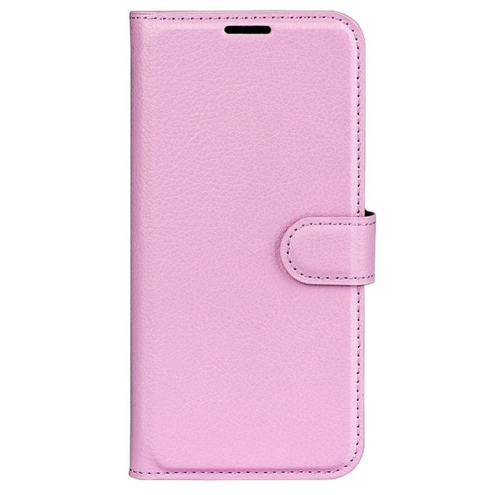 Bild 5,  Samsung Galaxy S23 Ultra Fodral Litchi Läder Ljus Rosa