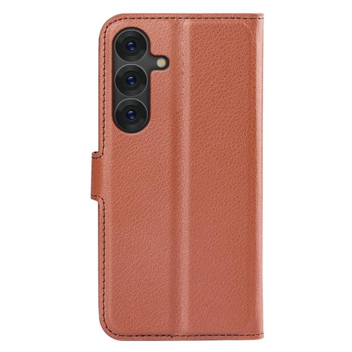 Bild 6,  Samsung Galaxy S25 Plus Fodral Litchi Läder Brun