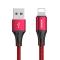 JOYROOM Joyroom 20 cm 3A Lightning Snabbladdning Nylon Kabel - Röd