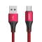 JOYROOM Joyroom 20 cm 3A MicroUSB Snabbladdning Nylon Kabel - Röd