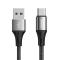 JOYROOM Joyroom 1m 3A USB-C Snabbladdning Nylon Kabel - Svart