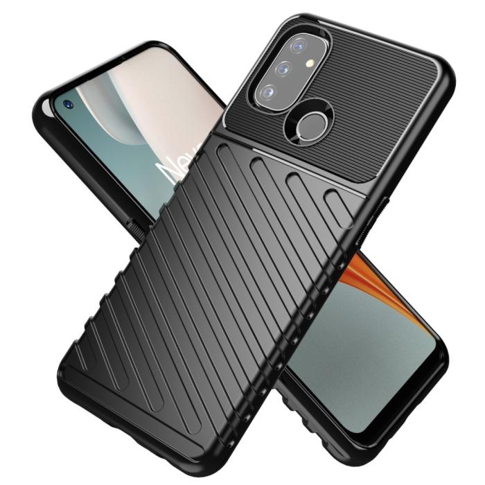 Bild 2,  OnePlus Nord N100 - Twill Textur Skal - Svart
