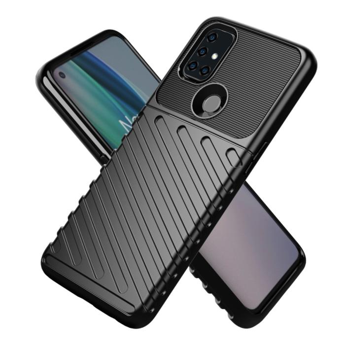 Bild 2,  OnePlus Nord N10 5G - Twill Textur Skal - Svart