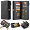 CASEME Samsung Galaxy S21 - CASEME 2-i-1 Multifunktionellt Läder Fodral - Svart
