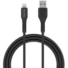 Smartline Smartline 2m Lightning MFi F&ouml;rst&auml;rkt Laddningskabel Svart