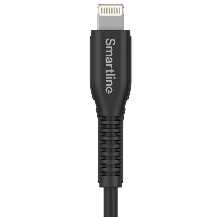 Bild 3, Smartline Smartline 2m Lightning MFi Förstärkt Laddningskabel Svart
