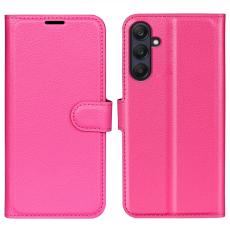  Samsung Galaxy A16 / A26 5G Fodral Litchi L&auml;der Textur Rosa