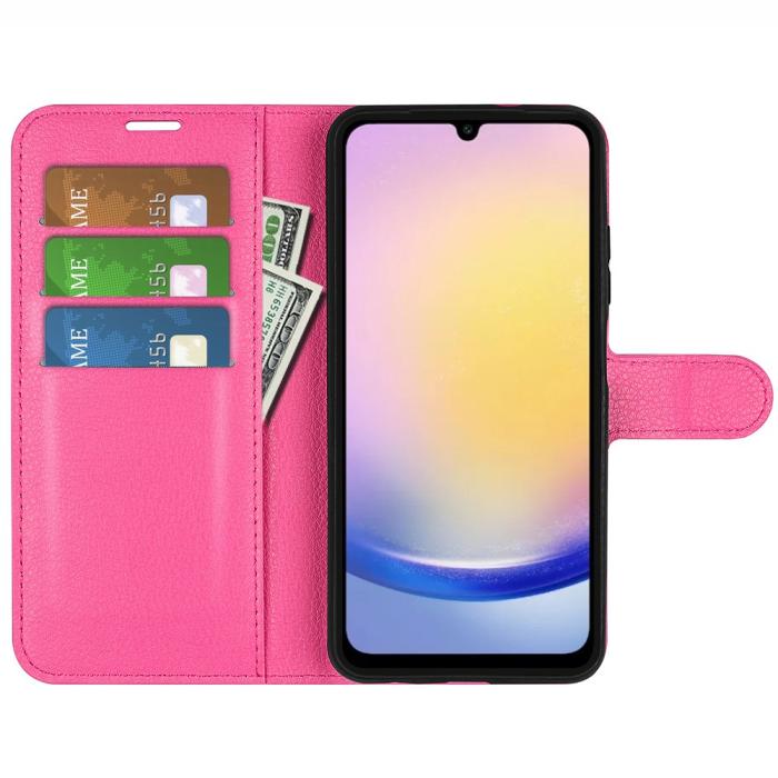 Bild 2,  Samsung Galaxy A16 / A26 5G Fodral Litchi Läder Textur Rosa
