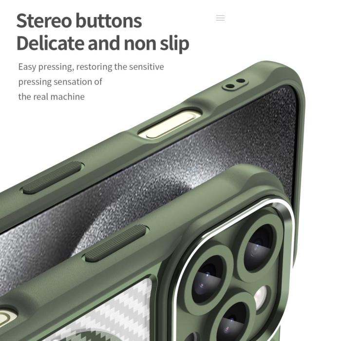Bild 6,  iPhone 16 Pro Skal MagSafe Kolfiber Textur Grön