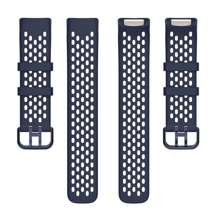 Bild 5,  Fitbit Charge 6 / 5 Armband Silikon Ihåligt Mörk Blå