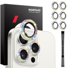 NORTHJO NORTHJO iPhone 15 Pro/Pro Max/14 Pro/Pro Max Linssskydd 2-PACK Glitter Fade